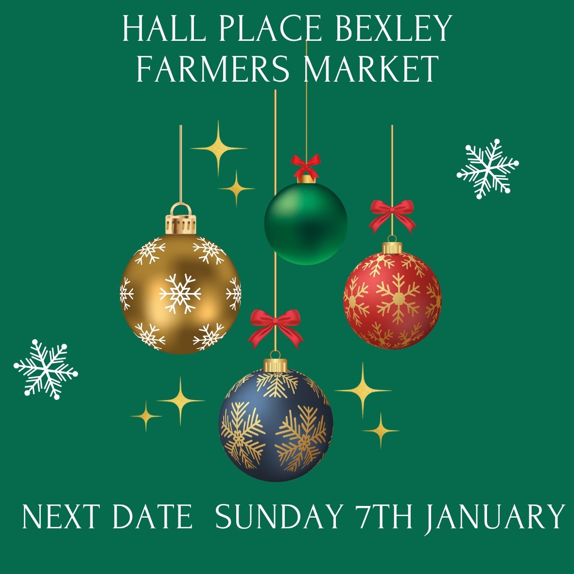 Thank you to everyone who visited the farmers market at Hall Place #bexley yesterday. We hope everyone has warmed up and dried out. Your ongoing support is much appreciated. The next farmers market on a Sunday at Hall Place will be Sunday 7th January 2024.