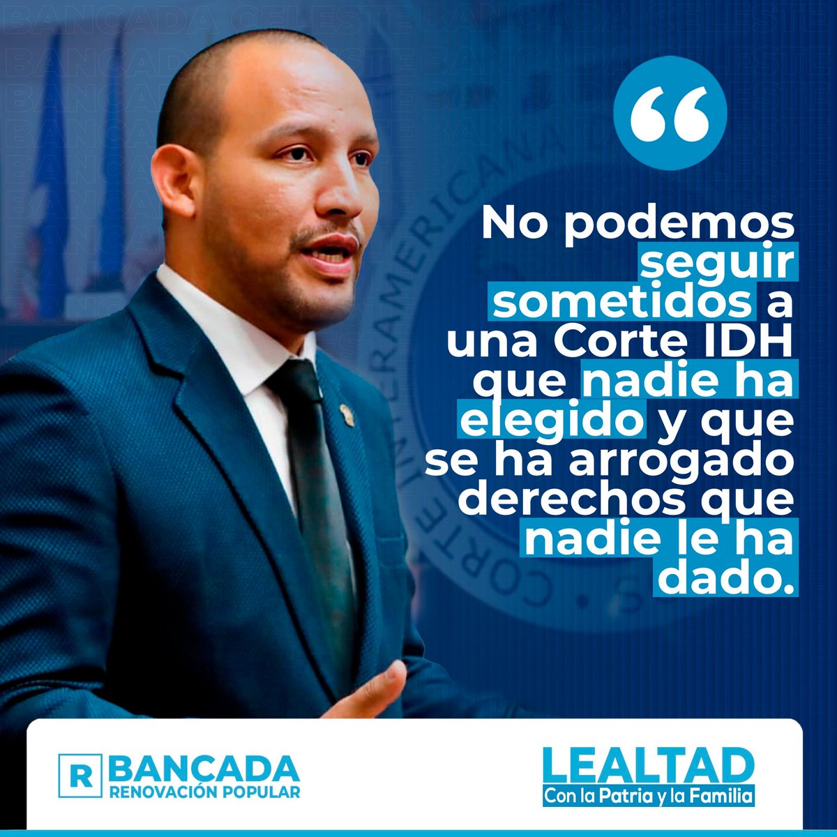 BancadaHD's tweet image. Congresista, @AlejoMunante: "No podemos seguir sometidos a una Corte IDH que nadie ha elegido y que se ha arrogado derechos que nadie le ha dado". 

#BancadaCeleste