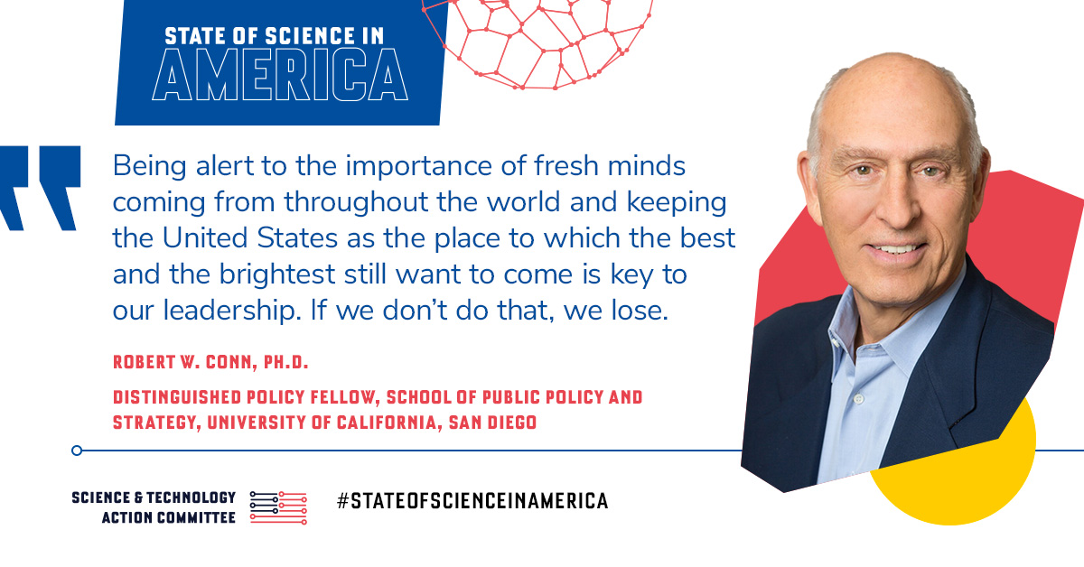In the latest #StateofScienceinAmerica report Robert Conn, PHD discusses the critical role #science and #tech play in our society and the need for government investment & improved #STEM education. Read the full report here: sciencetechaction.org/the-state-of-s…

#InvestInSTEM