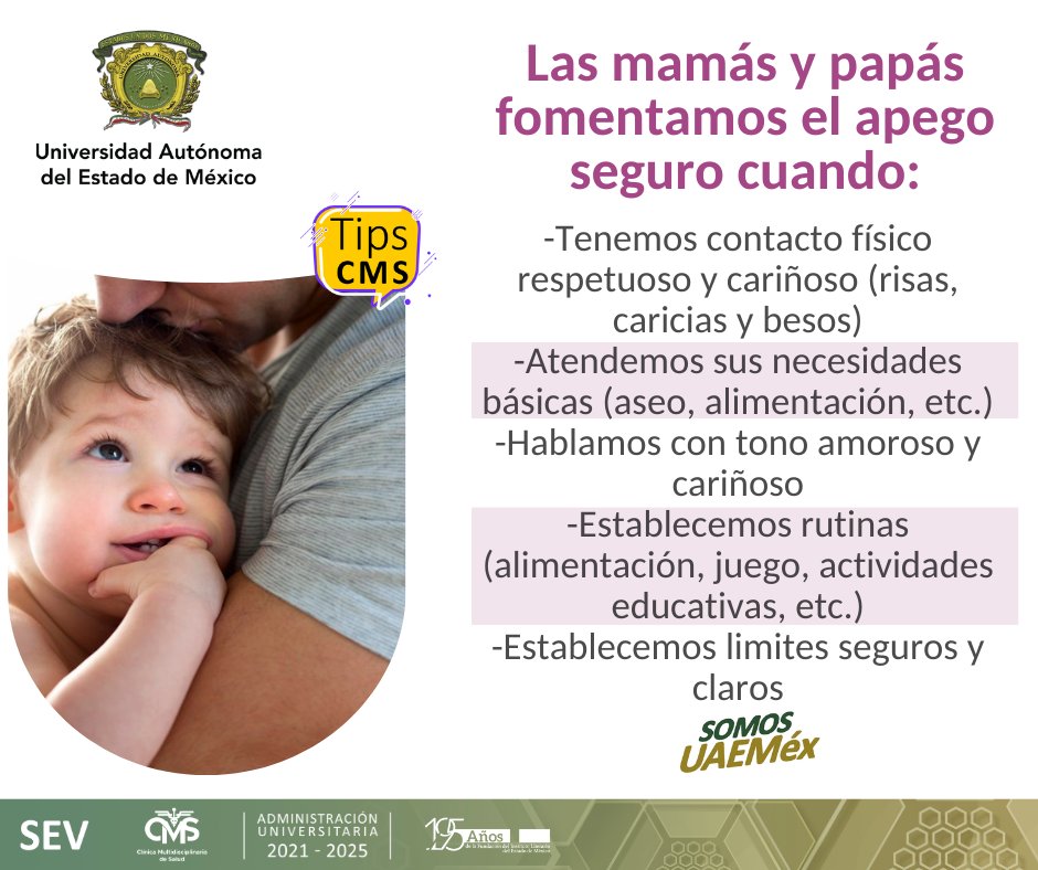 CMSUAEMex's tweet photo. ¿Sabes lo qué es el apego seguro?
#TipsCMS
#somoscmsuaeméx
#somosUAEMéx https://t.co/hM2hL64Q21