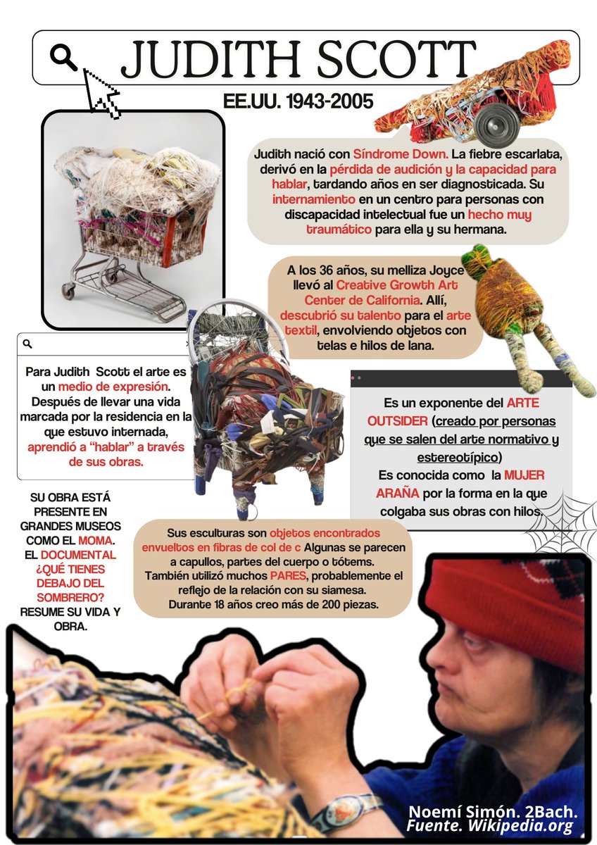arteiesmonreal's tweet photo. Cuando piensas en la palabra "artista", ¿qué imagen visualizas en tu cabeza? En el aula hemos reflexionado sobre ello. Aquí viene #JudithScott y nuestro humilde homenaje.  Síguenos 😍🤗🧵👇
#3Diciembre 
#DiaInternacionalDiscapacidad 
#diversidadfuncional https://t.co/zEMNCqru0r