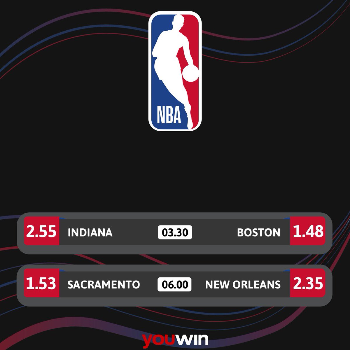 İndiana 🆚 Boston Sacramento 🆚 New Orleans NBA’ye özel oranlar için hemen giriş yap📲