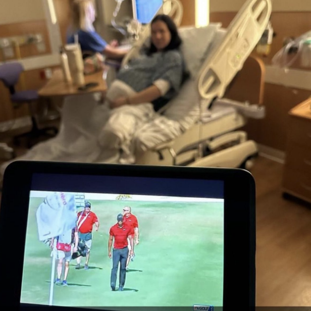 Husband of the year streams Hero World Challenge at birth of first child, may be banished to the couch for life. glfdig.st/xaju50Qf79O