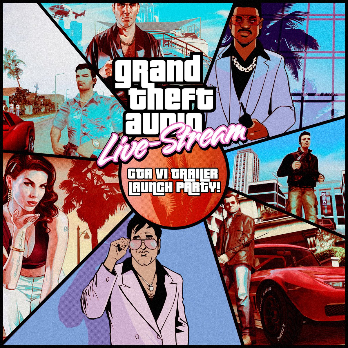 Join us tomorrow at 1:30pm GMT for our GTA VI trailer watch party!!! 🥳 🌟Watch the trailer with us!! 😍 🌟Win tickets to our 2024 shows and prizes from our good friends at @gamerfest_ie 💪 twitch.tv/grandtheftaudi… #vicecity #gtavi #gta6 #gtavicecity #gta #gtasix