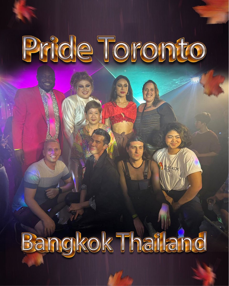 PrideToronto's tweet photo. Pride Toronto went to Bangkok to participate in Toronto's Lip Synch Duel, hosted by @PanginaHeals  &amp; @houseofheals  .  Thanks to @tourismthailand  for supporting this initiative. Visit @gothaibefree  &amp; @ThailandInsider  for info on 2SLGBTQ+ friendly travel. https://t.co/tSt6LkCoTQ