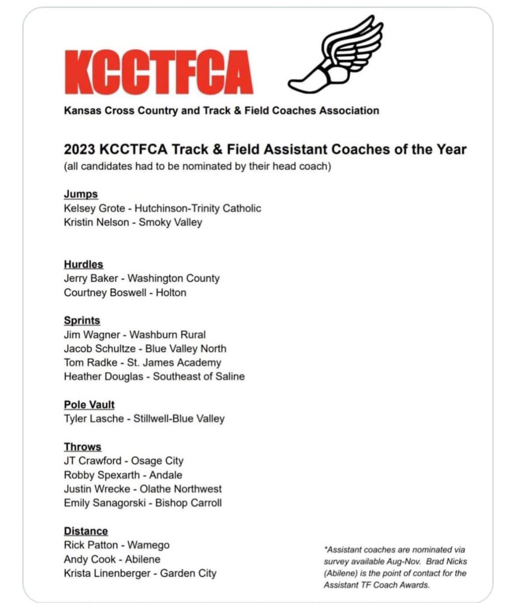 Mike Stephens (@onwravenstf) on Twitter photo Congrats to Coach Justin Wrecke for being named assistant coach of the year in Track and Field! Well deserved honor!! @spage_onw <a href="/ChrisZuck/">Chris Zuck</a> <a href="/ONWThrows2023/">Olathe Northwest Throws</a> Congrats to Coach Justin Wrecke for being named assistant coach of the year in Track and Field! Well deserved honor!! @spage_onw <a href="/ChrisZuck/">Chris Zuck</a> <a href="/ONWThrows2023/">Olathe Northwest Throws</a>