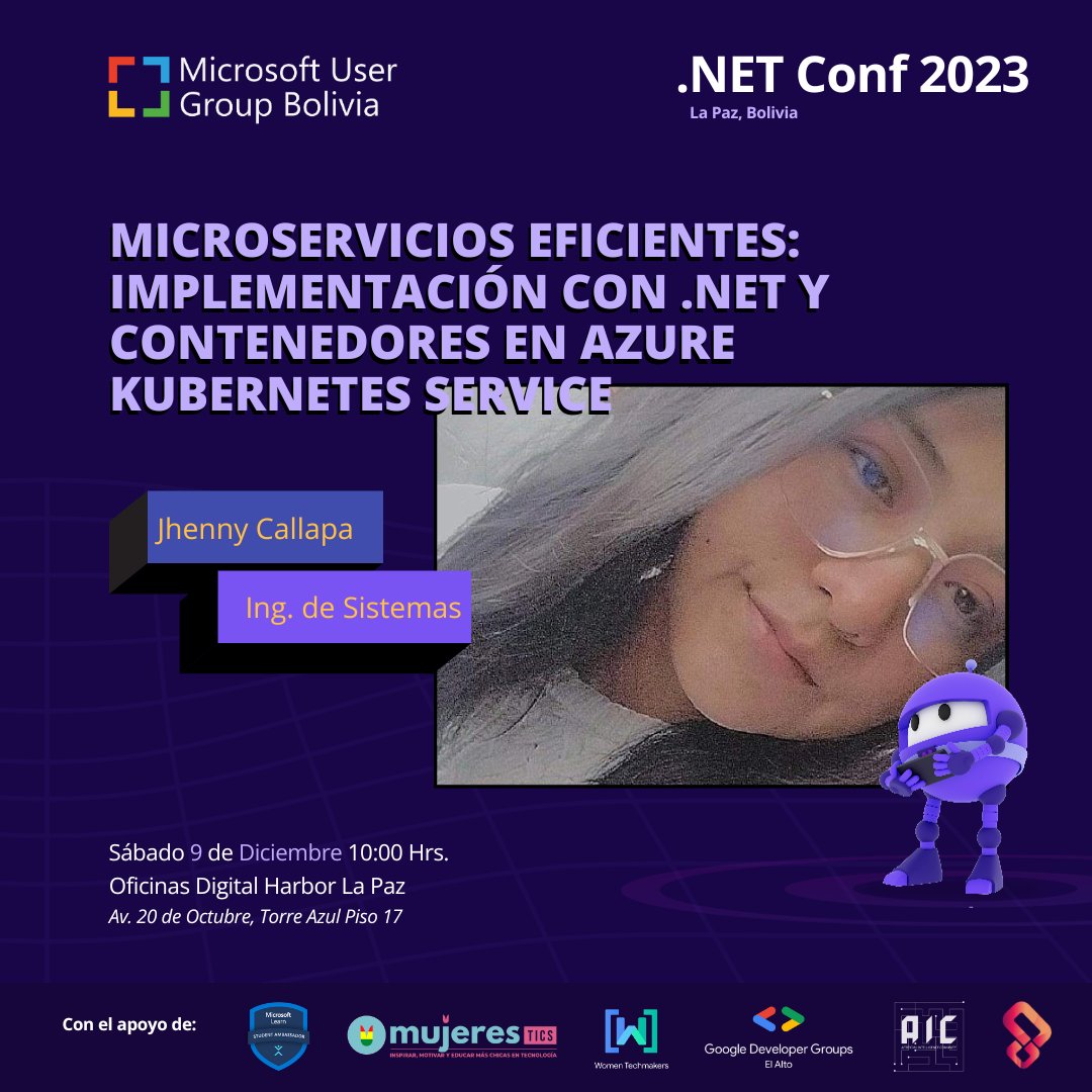 MUGBolivia's tweet photo. ¡Te presentamos a los speakers del .NET Conf La Paz 2023! 🌎💻

Regístrate la evento en:
https://t.co/fCpAl82ST1

Nos vemos en oficinas de Digital Harbor Av. 20 de Octubre, Torre Azul - Piso 17  este 9 de diciembre.

https://t.co/PfYqlxdtyW

⚠️¡Tenemos pocos cupos disponibles!⚠️ https://t.co/R2cfUak2gS