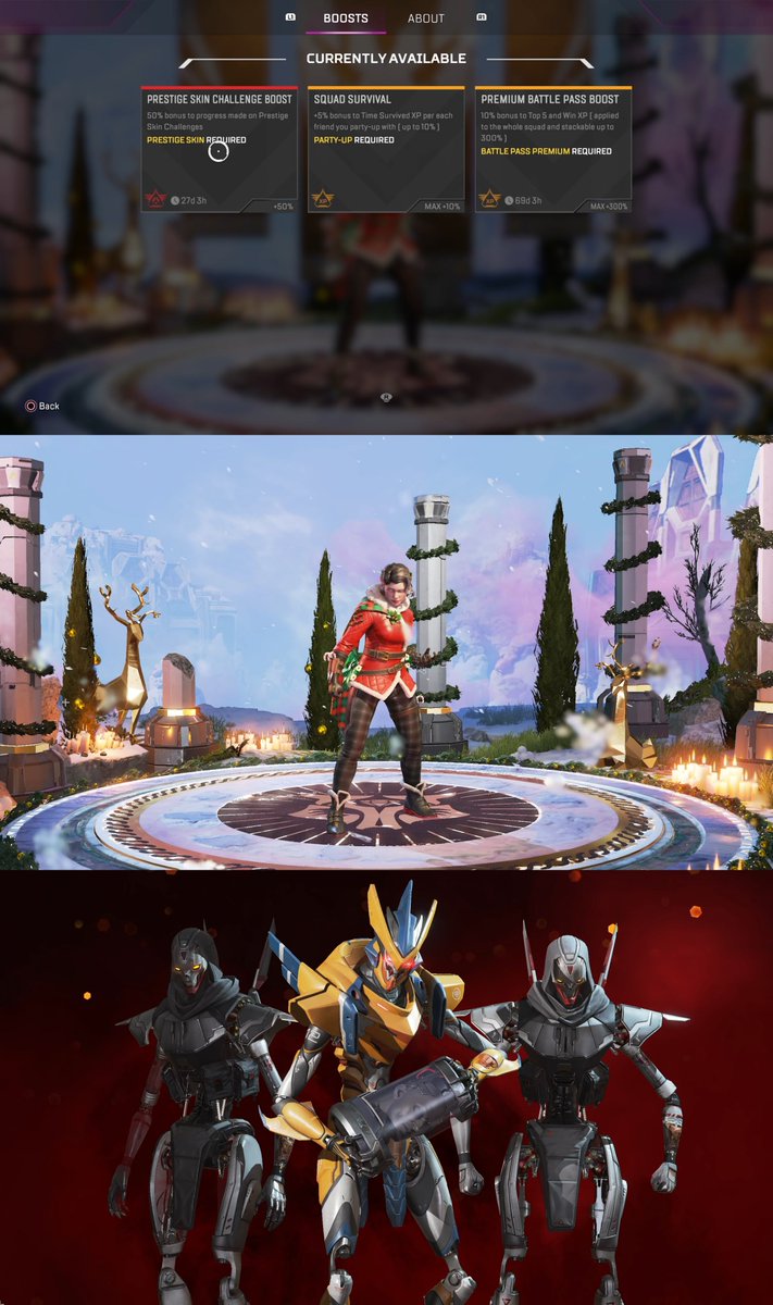HYPERMYSTx's tweet photo. Everything Coming in "Uprising Event" 🔥

Cosmetics / Shop Sections:
▫️  24 Limited Time Event Skins & Loba "Apex Lycanthrope" Mythic 
▫️  "Festive Frenzy" Store 
Ft. Wraith, Bloodhound, Ash, Seer, Valk Christmas Themed Skins
▫️  "Holoday Classics" Sale
Ft. Old Christmas Skins, taking over the Monthly Shop Section
▫️  Gifting themed Ground Emotes for Vantage, Bloodhound, Pathfinder, Octane, Fuse
▫️  4 weeks of Free Reward Trackers
▫️  Free Badge for Participating in Kill Code Finale Cinematic

Gameplay:
▫️ Killcode Finale an In-game Event / Cinematic available Dec 5 during (10:00am - 11:00am PT)
▫️ Revenant's Uprising LTM
Ft. 30v30 gamemode where Legends must survive the Revenant Army, evacuating to win, while Revenants aim to eliminate all Legends
▫️ New Unlockable Abilities for Unranked Battle-Royale Matches available in Free Reward Tracker

Misc:
▫️ Prestige Skin Boost- 1.5x damage boost towards your Prestige Skin
▫️ Kill Code Part 4 related Voicelines
▫️ New Christmas Lobby
▫️ New Revenant Announcer Taunts