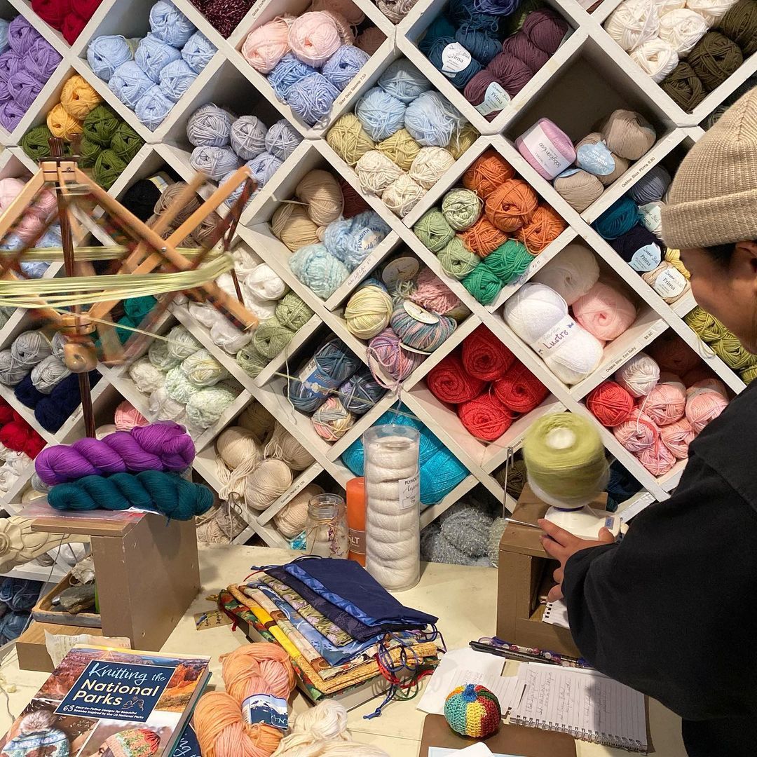 Take the steps into a world of endless creation at Phebie's Needle Art ✨✂️ ⁠

Follow us on IG @claremontpackinghouse for more local businesses 

#knittingcommunity #artsandcrafts #yarn #yarnlove #yarnstore #threadwork #creative #artisan #artist #funthingstodo 
#placestovisit