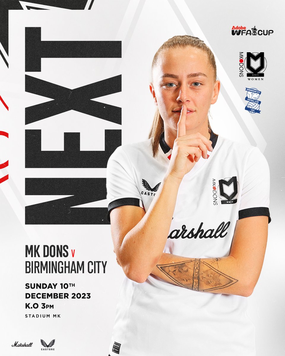 Preparations are well underway for THIS SUNDAY as we host @BCFCWomen at Stadium MK - 3pm KO. Tickets for the @AdobeWFACup 3rd Round Clash are available to purchase online - secure your seat now👇 bit.ly/Tckt-mkdfcw-bc…