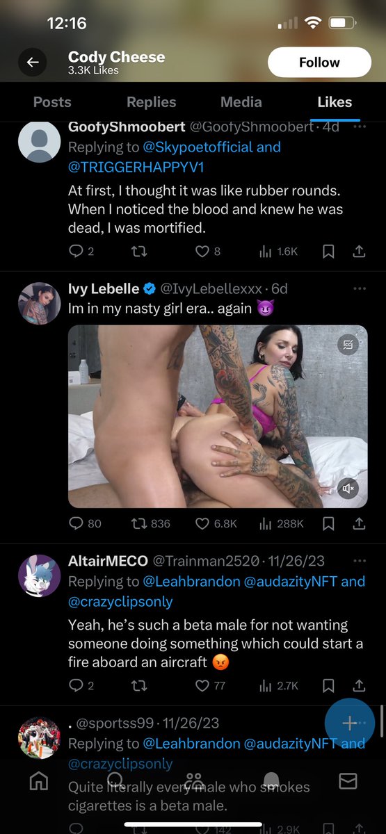 J7Tom's tweet photo. @Cody_Cheeze @nickenomics @insanereality You like porn videos on twitter 😂 https://t.co/HbRaCu5D6s