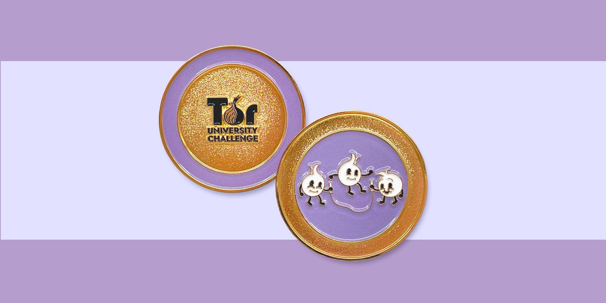 Since August our Tor University Challenge has already brought in a number of new universities, but we want to push even more to join in. Do so, and you'll get these incredible challenge coins for everyone on your team. eff.org/deeplinks/2023…