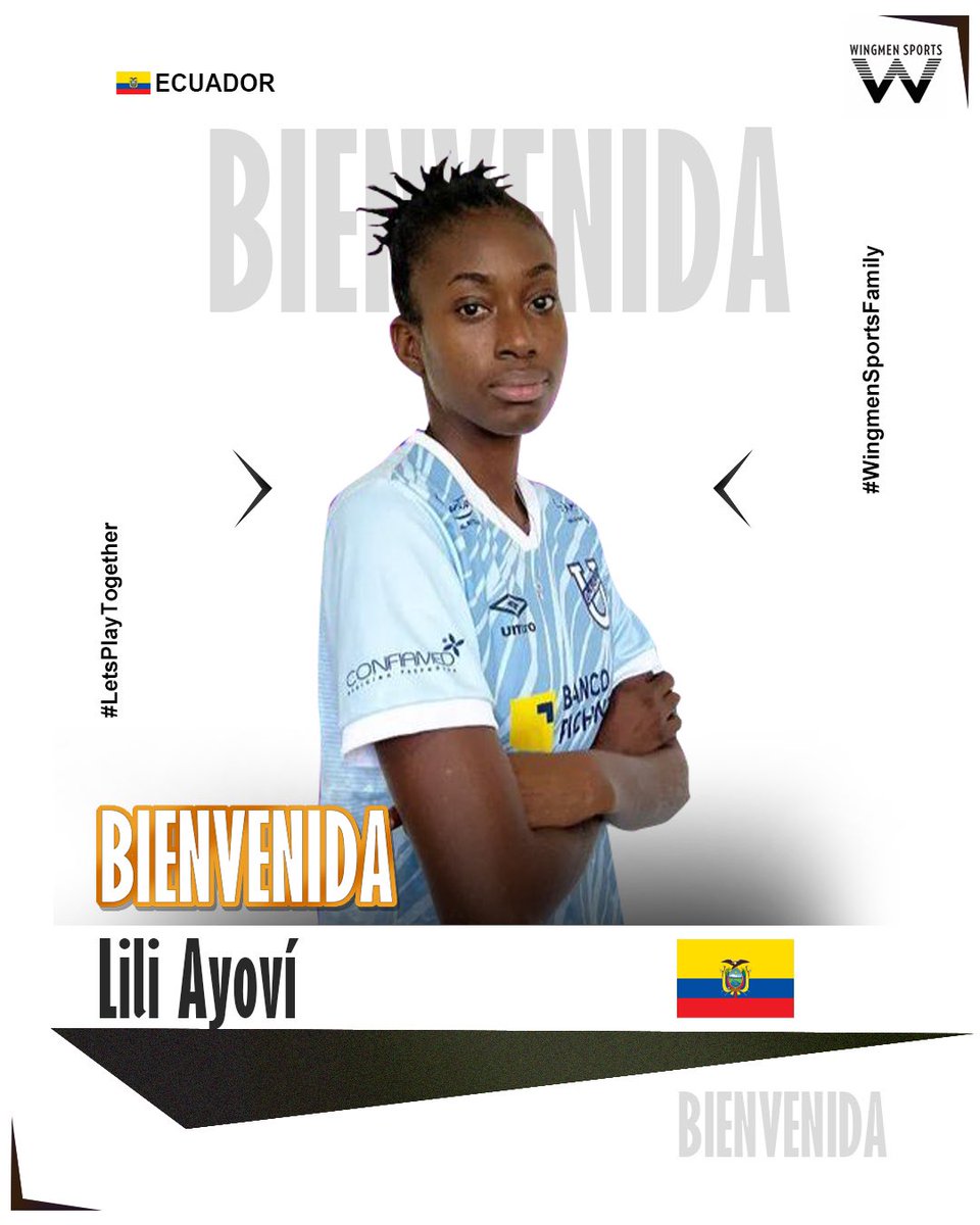 ¡Bienvenida Lili Ayovi! Estamos felices de anunciar que la jugadora ecuatoriana de Universidad Católica pasa a formar parte de la familia Wingmen Sports. 

Gracias por confiar en nosotros.

#WingmenSportsFamily #LetsPlayTogether #WomensFootball #FutbolFemenino #LiliAyovi #Ecuador