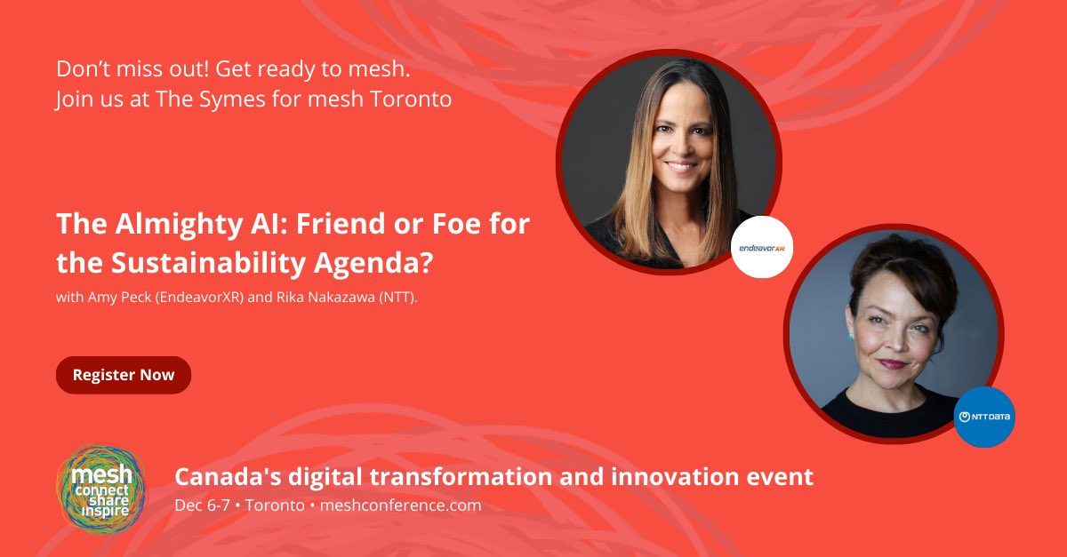 Getting to share the stage @meshconference with one of my favorite people - @rikamarien !! We are going to discuss all things AI & Sustainability You can get tix here: meshconference.com/tickets-mesh-d…