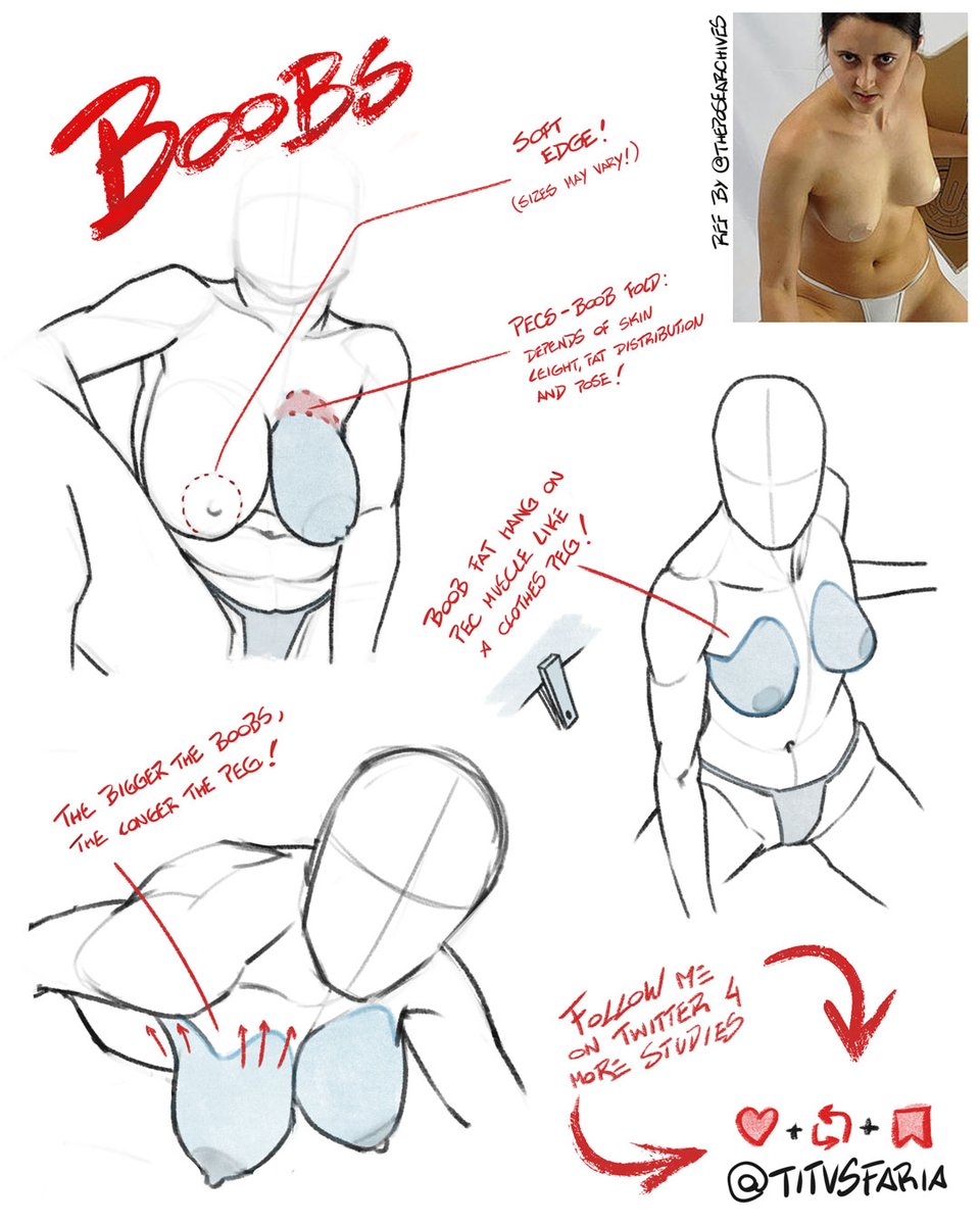 One more boob study! I'm sorry for being monothematic! I did a lot of gestures, and it's so hard to resume all the insights in just one post! 

If you like this kind of content, follow me, RT and ring the bell! Next study will be posted on wednesday!

ref by <a href="/theposearchives/">The Pose Archives ⚔️</a>