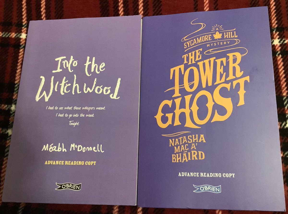 Thank you to @OBrienPress for #TheTowerGhost @daughterofbard and #IntoTheWitchwood @meabhmcdonnell. I’m excited to join Clare at Sycamore Hill Boarding School as she and her friends investigate a mystery, and Rowan as she enters the Witchwood to try to rescue her mum.  #bookpost
