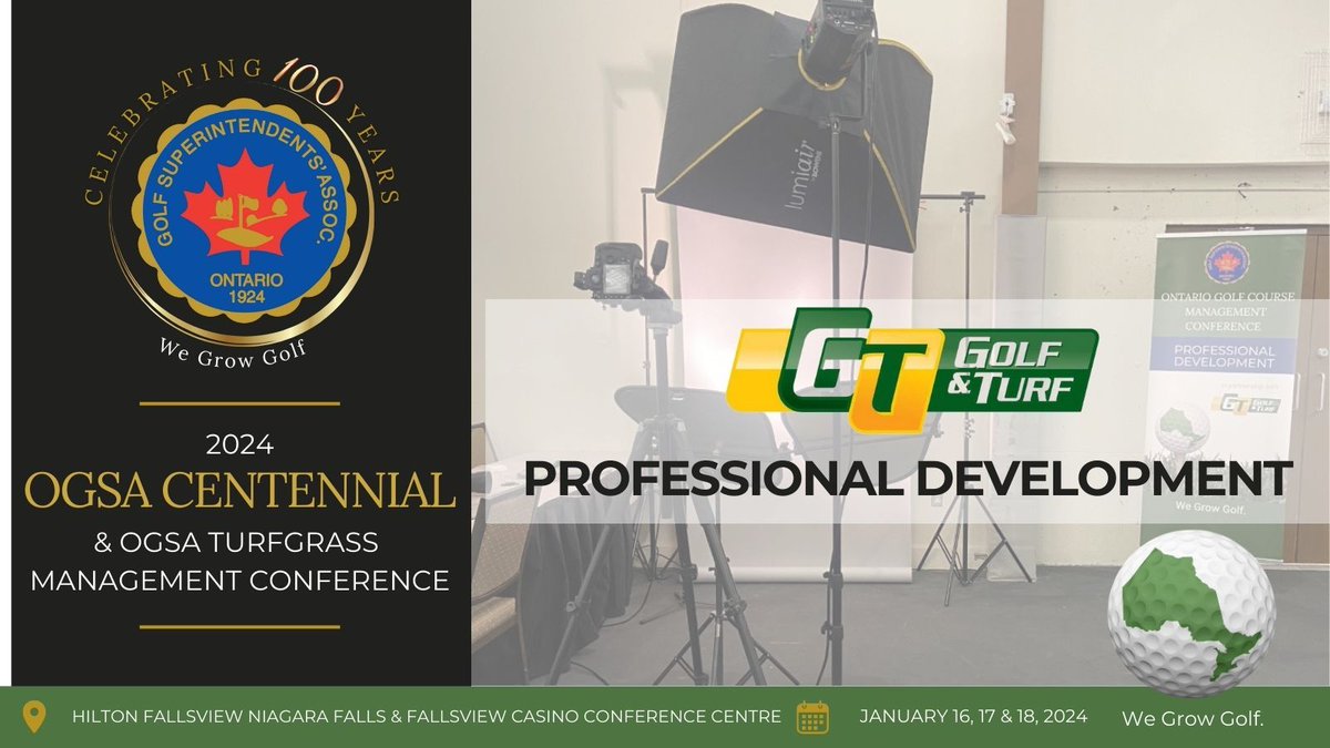 Get ready for your closeup! The 2024 Turfgrass Management Conference has much to offer including professional headshots free of charge thanks to our Professional Development Sponsor <a href="/GTGolfandTurf/">GT Golf & Turf</a>. See you there! buff.ly/3AIZcrz