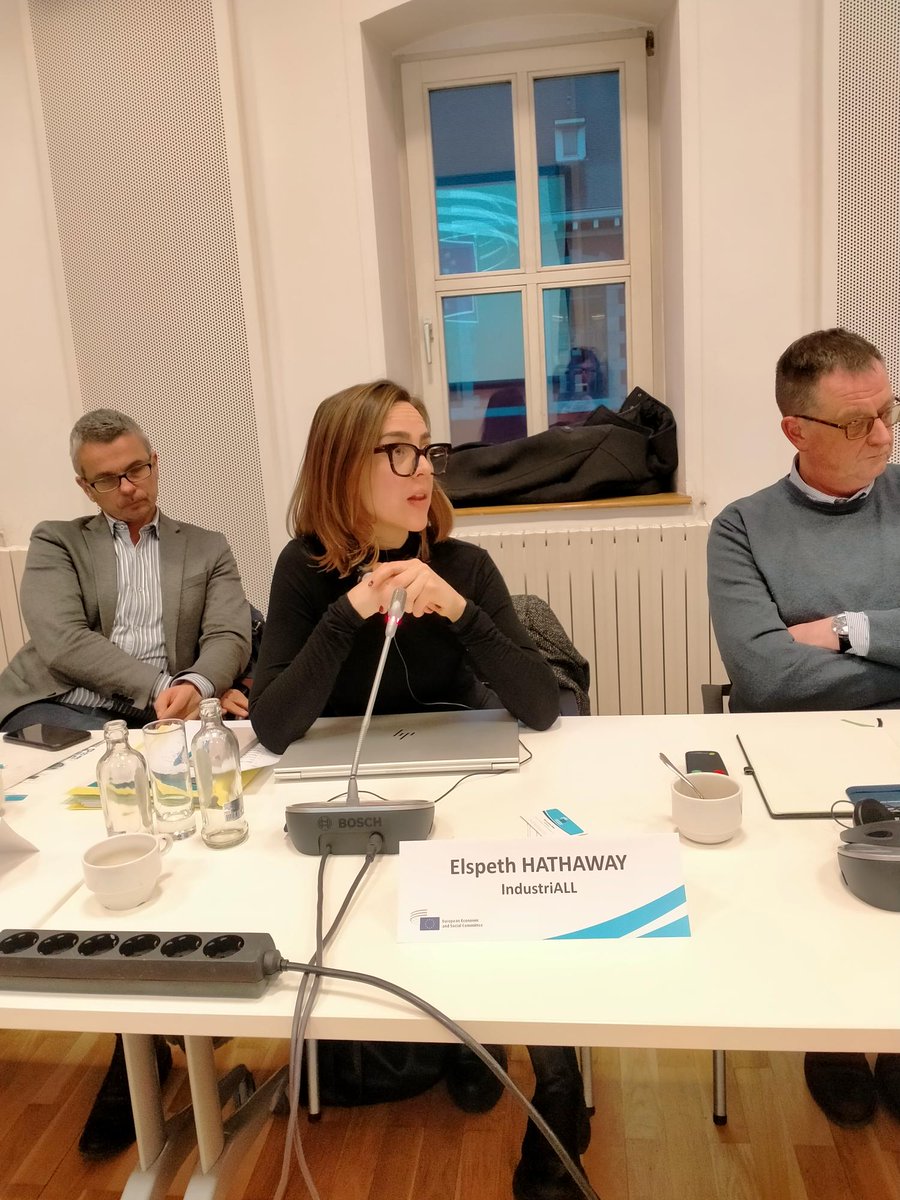 CCMI_EESC's tweet photo. A real #IndustrialInvestment in Europe is needed: domestic mining would ensure better and more secure job conditions for the people and the environment. 
Let's work together to have #Decabornisation but to avoid deindustrialisation! 
@industriAll_EU at the CCMI roundtable on #CRM https://t.co/4v4JBYMs2w