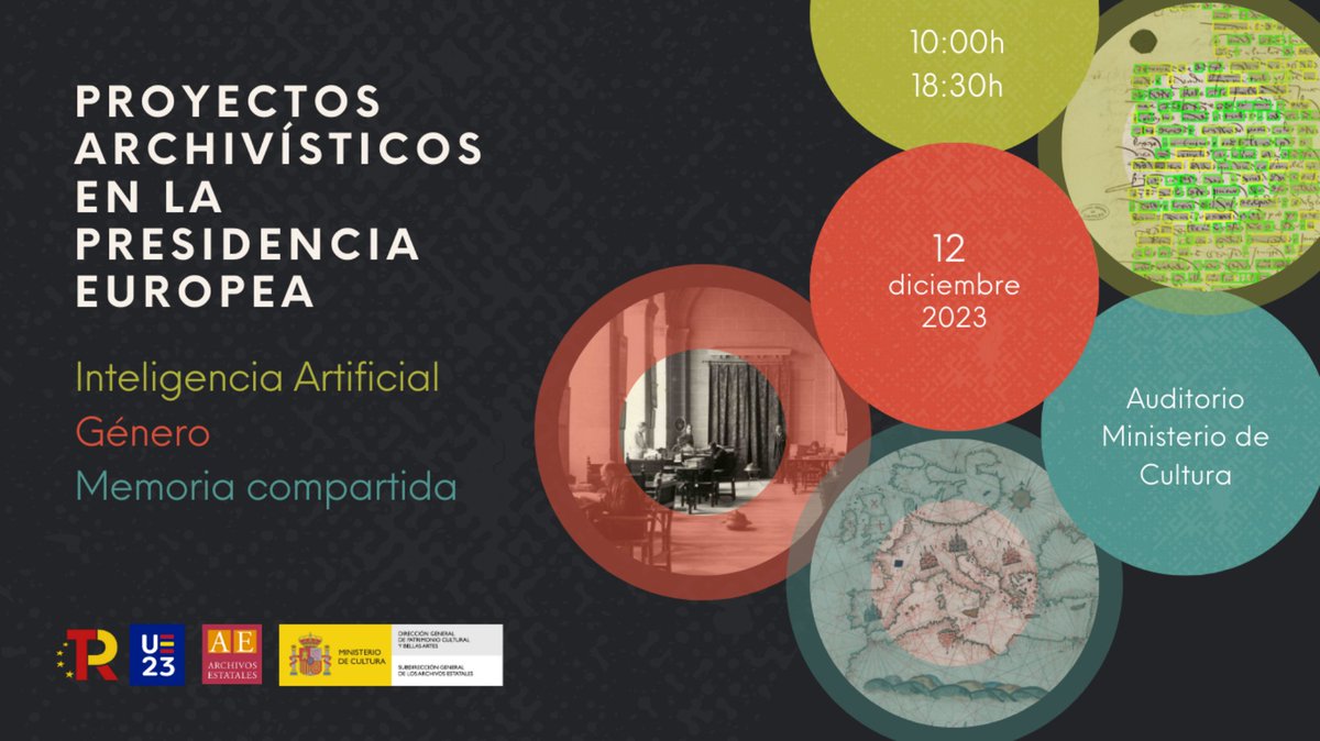 culturagob's tweet photo. No te pierdas la Jornada 'Proyectos Archivísticos en la @eu2023es', en las que se hablará de inteligencia artificial, memoria compartida y género. 

@ArchivosEst #ArchivosEnFemenino #MemoriaCompartida #EU2023ES
📅 12 de diciembre. 
📝 Inscríbete aquí: https://t.co/aIHUwzuNMA https://t.co/sLvxCYsNtx