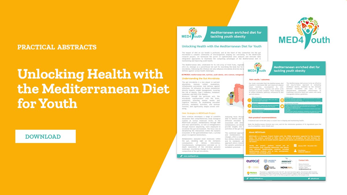 MED4Youth (@med4youth) on Twitter photo In the #MED4Youth <a href="/PrimaProgram/">PRIMA Program Mediterranean Partnership 🇪🇺</a> project, we harnessed the power of sophisticated omic analysis and intricate data integration approaches to illuminate the compelling advantages of the #MediterraneanDiet in maintaining and improving youth health
ℹ️med4youth.eu/download/enhan… In the #MED4Youth <a href="/PrimaProgram/">PRIMA Program Mediterranean Partnership 🇪🇺</a> project, we harnessed the power of sophisticated omic analysis and intricate data integration approaches to illuminate the compelling advantages of the #MediterraneanDiet in maintaining and improving youth health
ℹ️med4youth.eu/download/enhan…