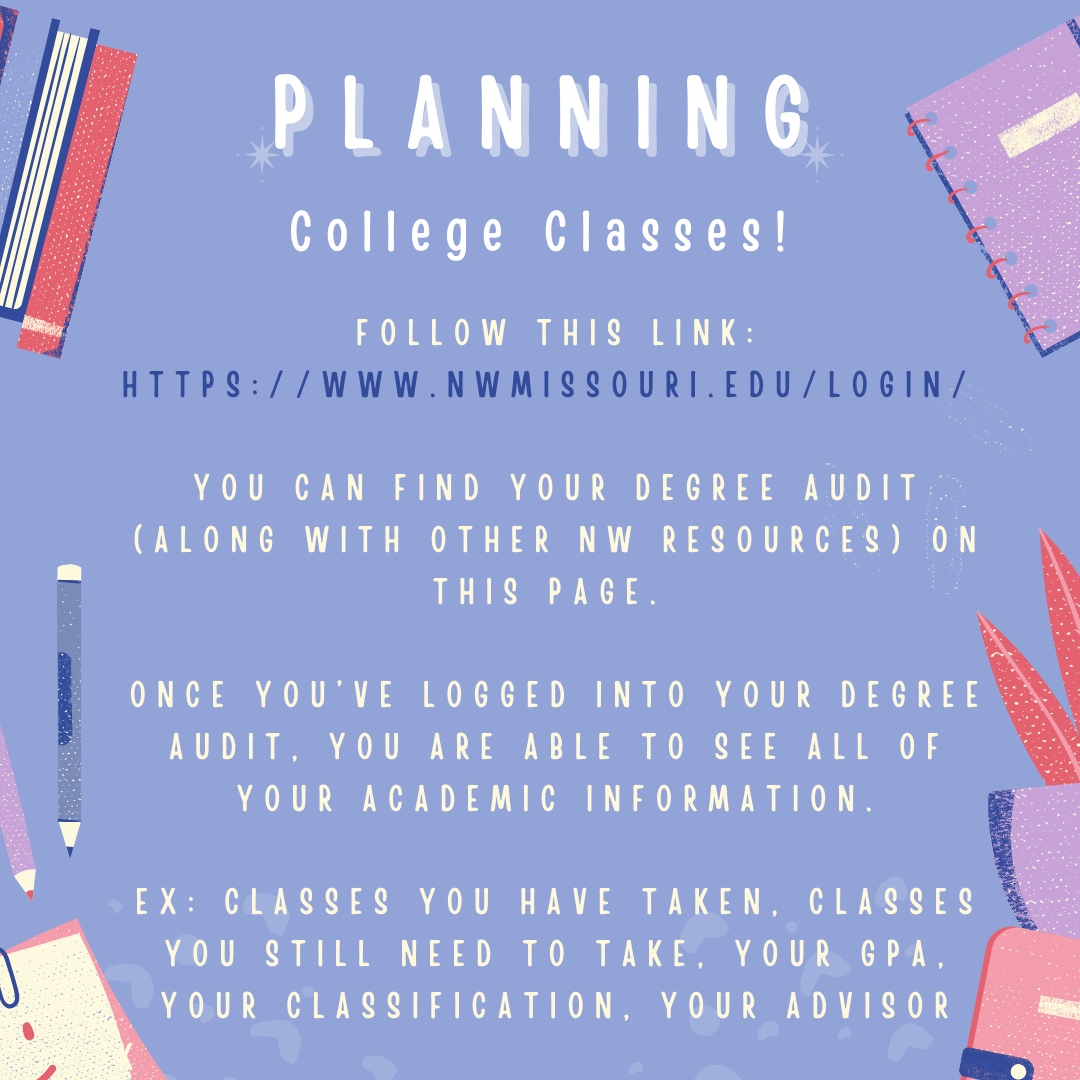 nw_triosss's tweet photo. Planning College Classes Tips - Utilize your Degree Audit when preparing to register for classes.
#classplanning #collegeclasses #collegetips #collegesuccess #collegesuccessskills #degreeaudit https://t.co/h3QHNPKhdy