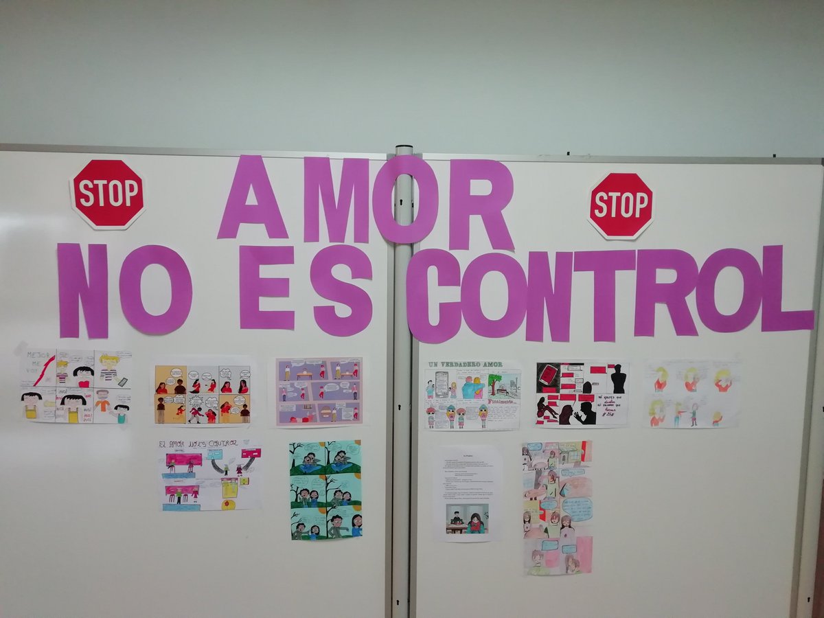 IESHMBCebreros's tweet photo. Los alumnos conmemoraron el 25N, día Internacional de la Eliminación de la Violencia contra las Mujeres, participando en la propuesta didáctica #AmorNoEsControl, que surge de la necesidad de abordar las relaciones de pareja en entornos educativos. ¡Gracias a todos por participar! https://t.co/hVDJ1WHg5n