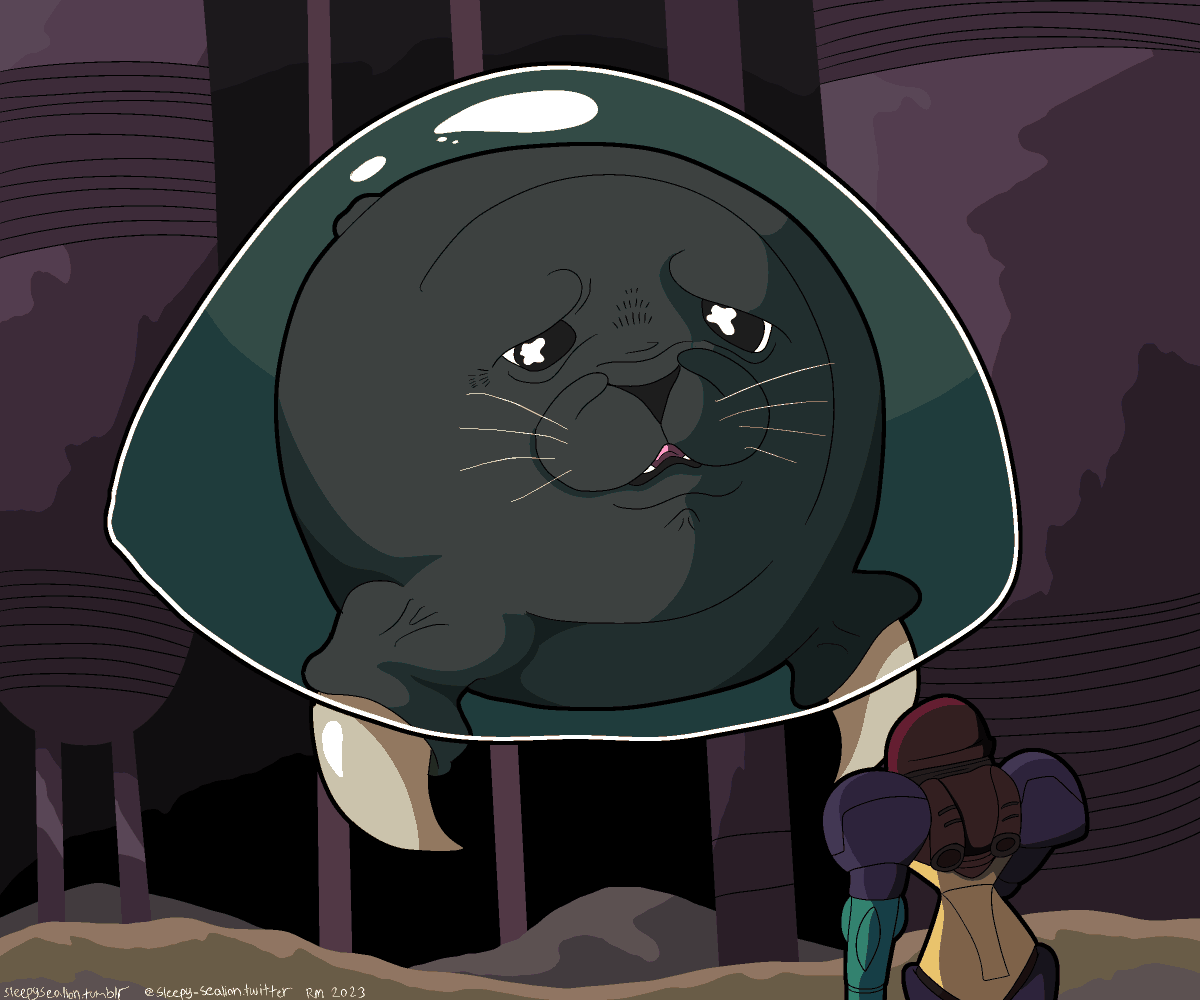 sleepy_sealion's tweet image. Forgive me mother. #seal #sealart #metroid