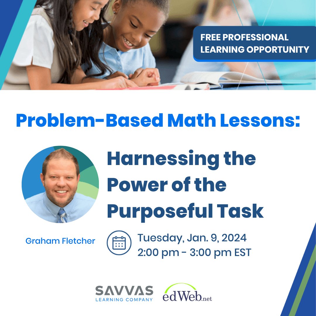 📖 Join author and Math Specialist Graham Fletcher for a special edWeb webinar on Jan 9th! ➡️ Register FREE today: ow.ly/VocG50Qf2KN #ExperienceMath #MathEd #iteachmath #MTBos @gfletchy @edwebnet