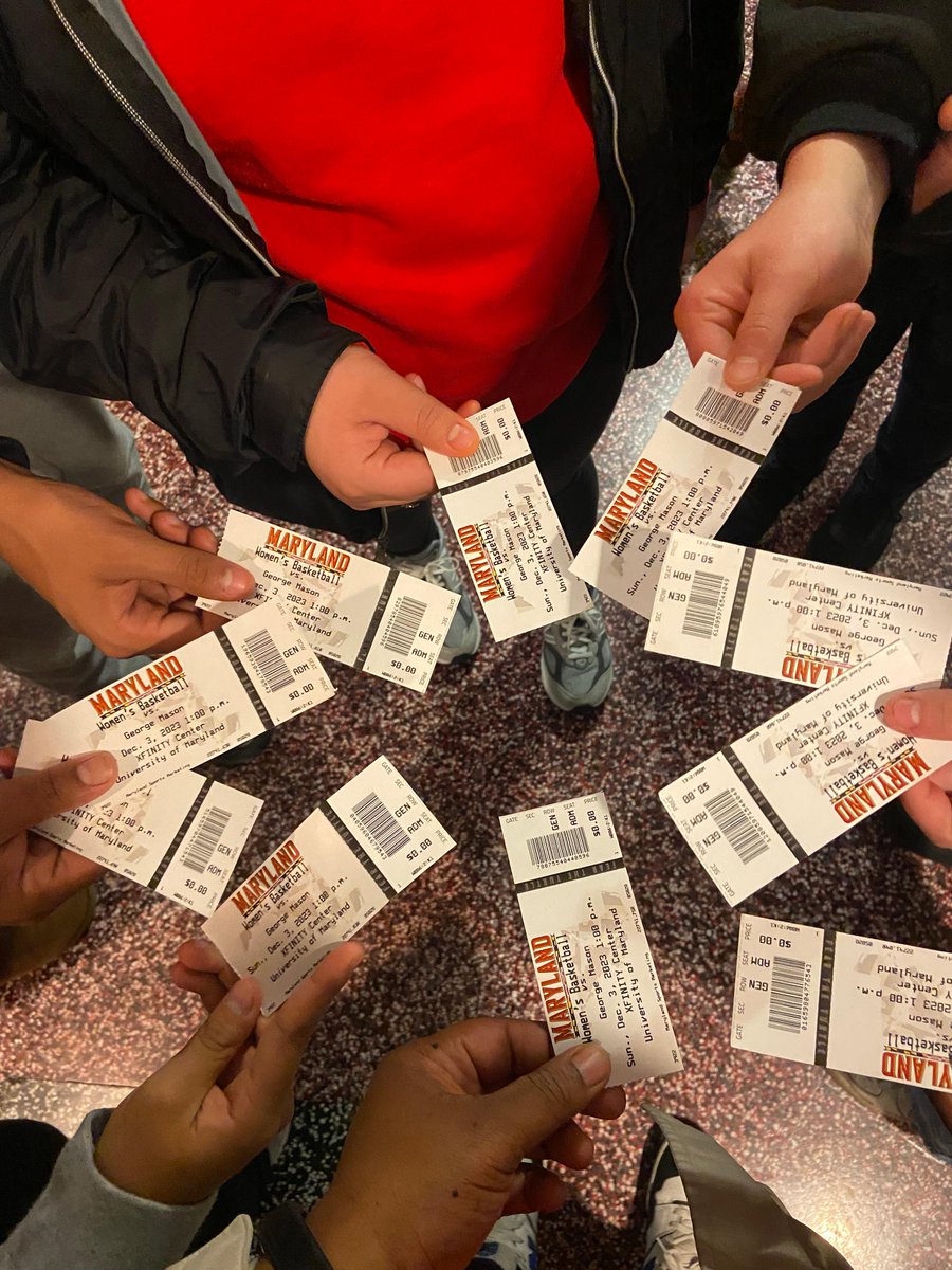 MoCoRec's tweet photo. Yesterday, students from our #RecXtra program at Sligo Middle School watched the @terpswbb 86-77 victory over George Mason University and also toured the Xfinity Center facility and met the players! #MoCoRec https://t.co/QZVH89Bfes