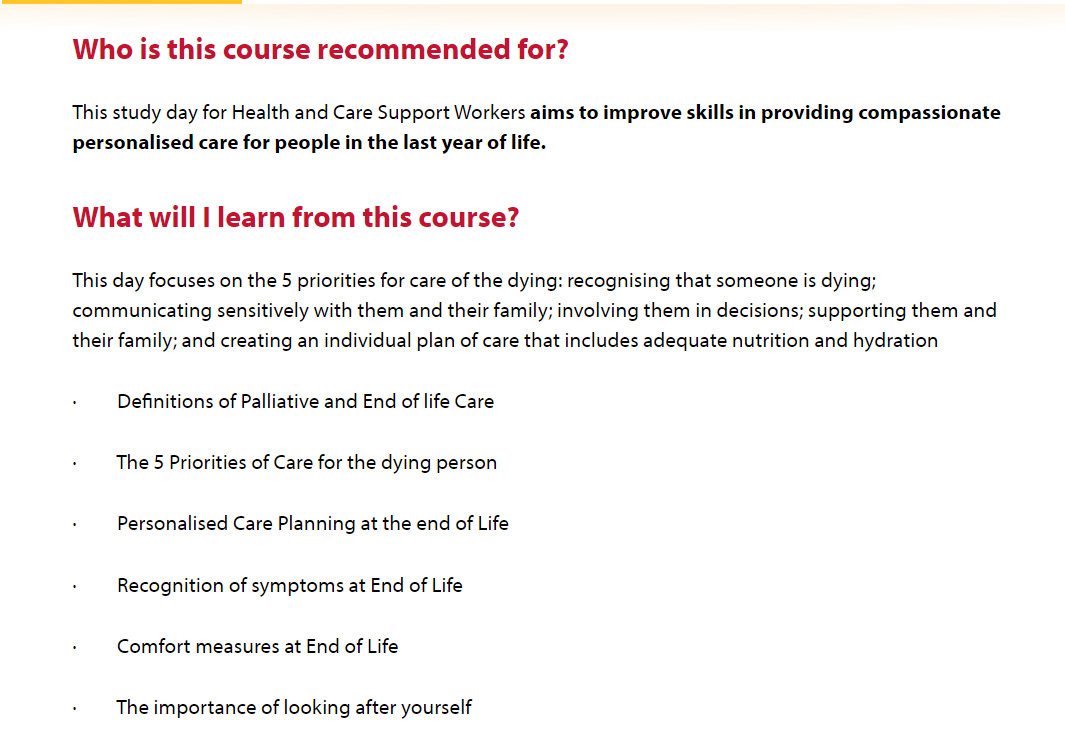 Course Update! Personalised End of Life Care for Health and Social Care Workers spaces available for next week. 12th December! Fully funded. Book now. loros.co.uk/training