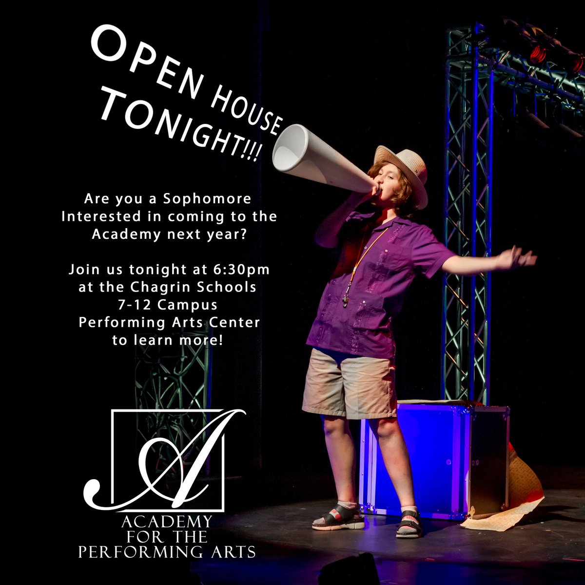 Open House is TONIGHT!

Interested in joing Academy next year? Joing us at 6:30pm at Chagrin High School to learn more!