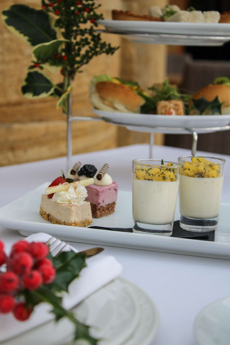 Our delicious #afternoontea is the perfect mid-week treat this December. 🥂From brie and caramelised onion tart to chocolate and blackberry mousse cake, our pastry team has added a festive twist to this much-loved British tradition.🍰🎄

salomons-estate.com/pub-dining  #VisitKent