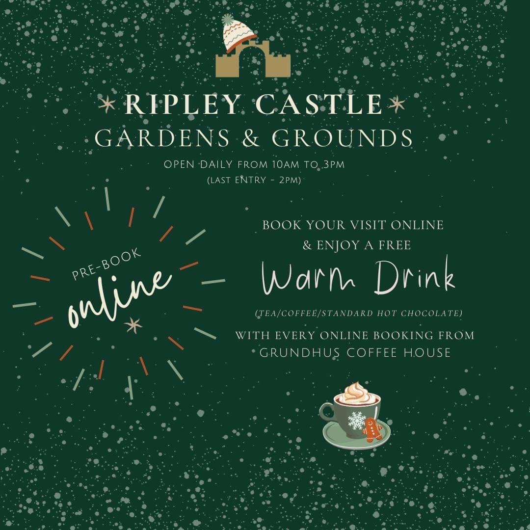 🎄OUR BOOKING SYSTEM IS LIVE! 

Receive a FREE HOT DRINK for every Gardens &amp; Grounds ticket purchased online ✨
🦌 Available for December only, excluding 10th (Market Day). 
Show your ticket to the team at Grindhus &amp; quote this offer, to receive your free hot drink. ☕

🔗 in bio