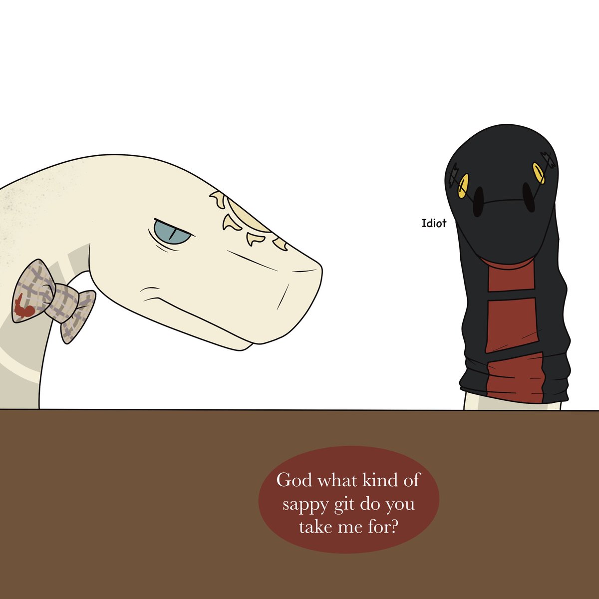 ShitArtHub's tweet photo. (1/2) The snabies get their harsh theatre etiquette from their heavenly father

 (their demonic dad is just a casualty of it)

#GoodOmens #GoodOmensFanArt #Snabies #Snusbands https://t.co/dZS7TK3d0s