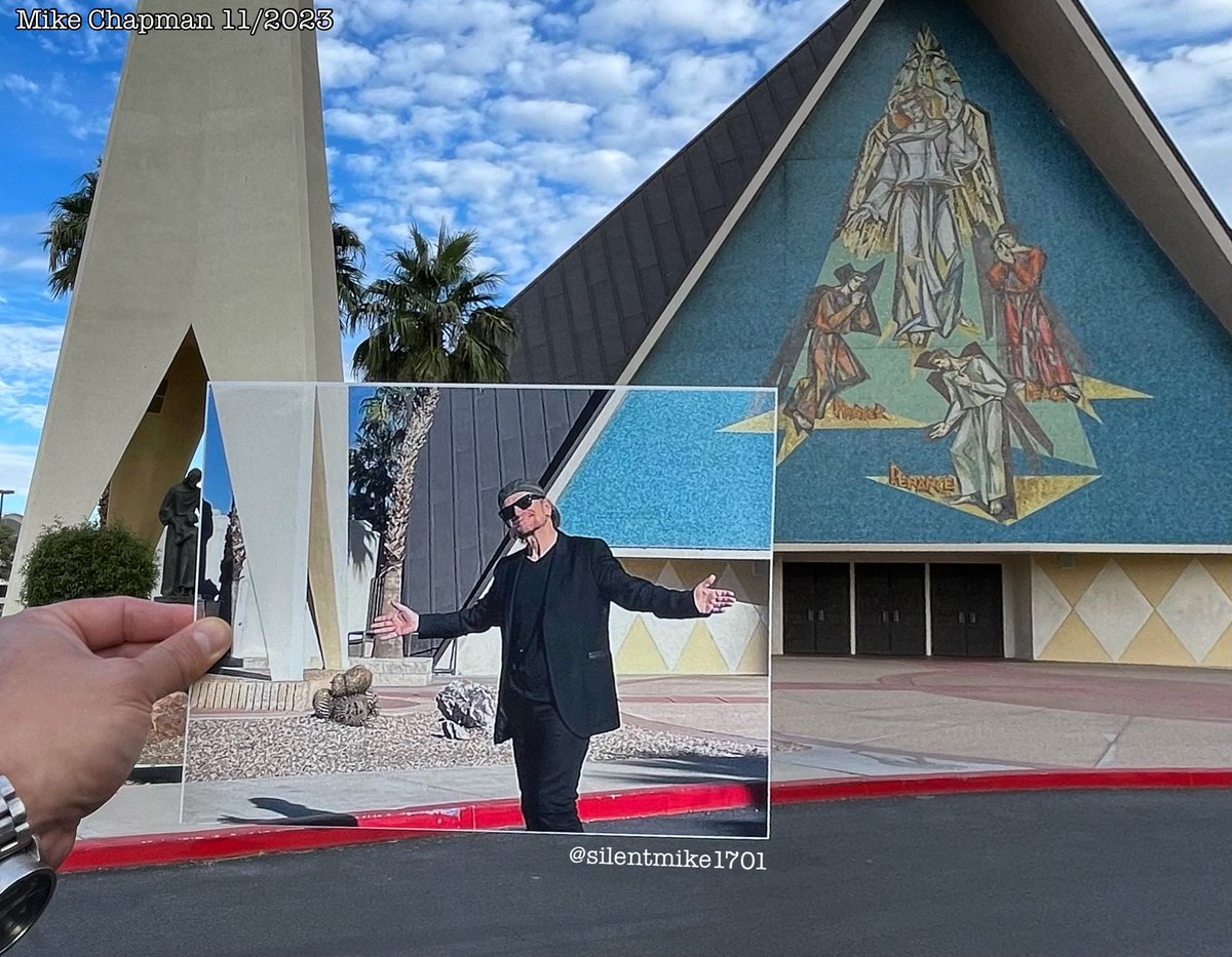 Bono standing in front of the Guardian Angel Cathedral.
 
<a href="/u2/">U2</a> #locationscouting #locationscout #music #bono #theedge #adamclayton #u2

#canonphotopaper #travel #vegas #lasvegas #nvfilm #filmnv #history