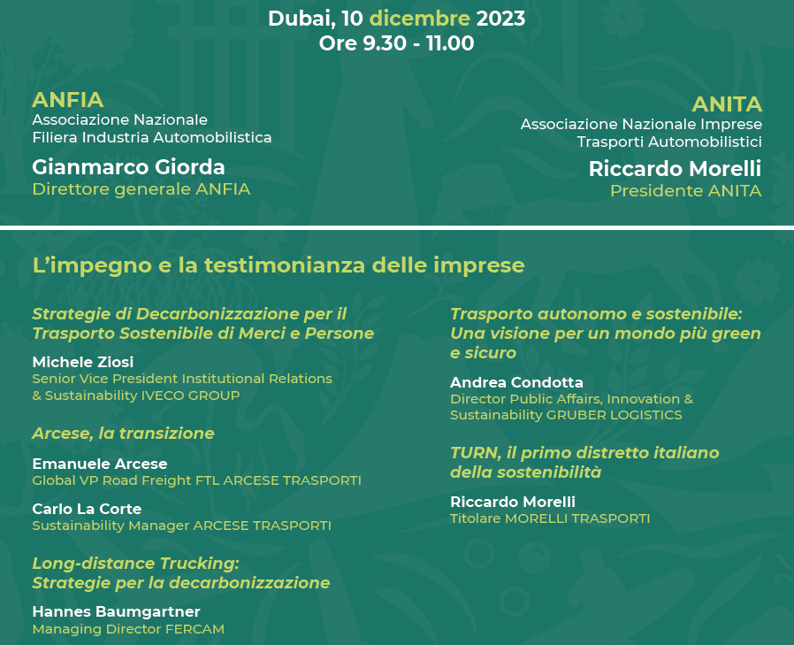 ANFIA_it's tweet photo. 10/12 h 9.30 GMT+4 (Italia: 6.30)@COP28_UAE
𝗖𝗼𝗻𝘃𝗲𝗴𝗻𝗼 #ANFIA-@AnitaAssocia: 𝗟𝗮 𝘁𝗿𝗮𝗻𝘀𝗶𝘇𝗶𝗼𝗻𝗲 𝗱𝗲𝗹 𝘁𝗿𝗮𝘀𝗽𝗼𝗿𝘁𝗼 𝗺𝗲𝗿𝗰𝗶 𝘀𝘂 𝗴𝗼𝗺𝗺𝗮, 𝘀𝗳𝗶𝗱𝗮 𝗱𝗶 𝘀𝗼𝘀𝘁𝗲𝗻𝗶𝗯𝗶𝗹𝗶𝘁𝗮̀ 𝗲 𝗰𝗼𝗺𝗽𝗲𝘁𝗶𝘁𝗶𝘃𝗶𝘁𝗮̀

Live Streaming: https://t.co/KhS6T5Hfei https://t.co/BJL3tTLKxp