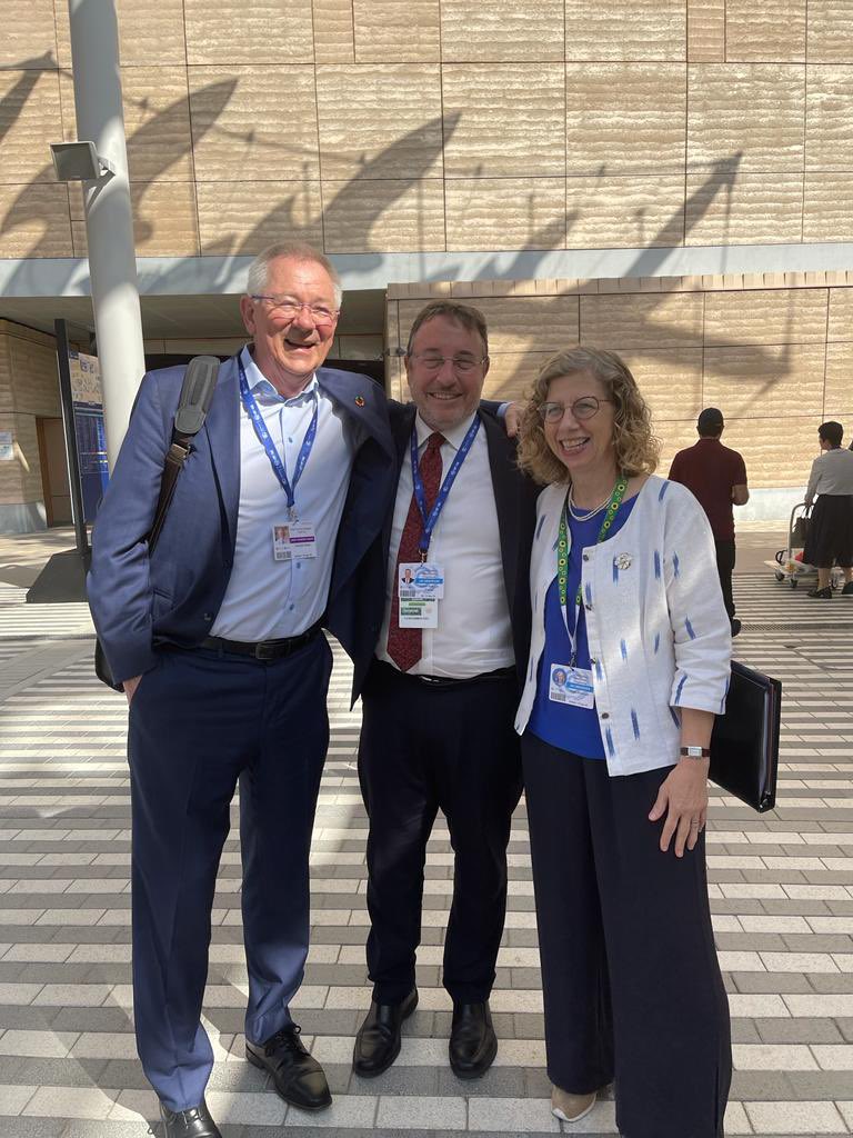 Always a pleasure bumping into friends here at #COP28. Chatting with @DrAndrewSteer. And then my dear friend and colleague @ASteiner passes by and photobombs our photo session. I love it.