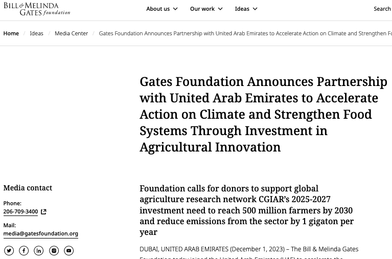 TimothyWSchwab's tweet photo. Dec 1, @gatesfoundation announces $200m climate partnership with United Arab Emirates. Dec 4, UAE announces potentially lucrative deal with Bill Gates's privately owned nuclear power company.
Anyone else find this a bit.....unseemly?
#TheBillGatesProblem https://t.co/ygUp5eVygZ