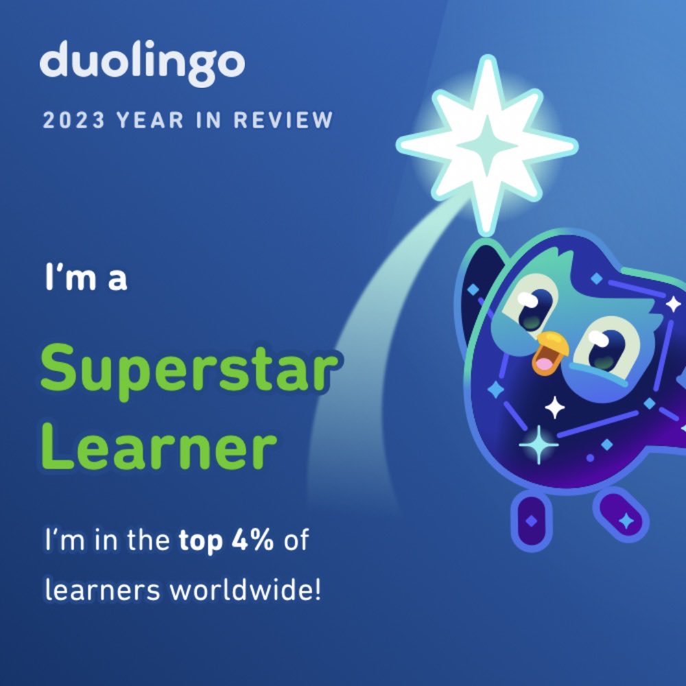 I’m a Superstar Learner! What’s your Duolingo learner style? #Duolingo365🤩