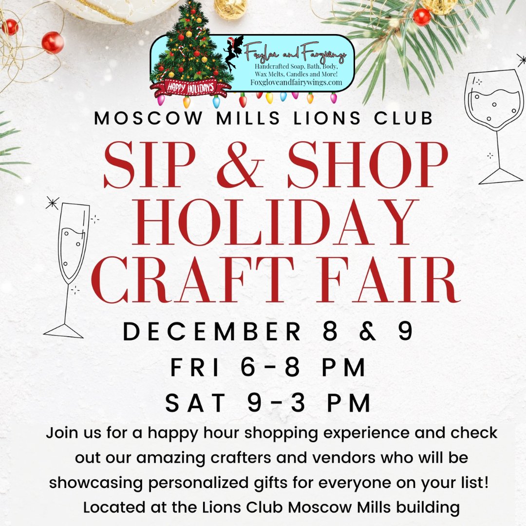 fxandfairywings's tweet photo. This is our last event of the year! We can't wait to see everyone at the Moscow Mills Lions Club!  

https://t.co/tNlkJALKkZ  

#Events #SipAndShop #LionsClub #SmallBusinessSeason #ShopHandmade #ShowerSnacks #FoxgloveAndFairywings https://t.co/w58AWLlqak