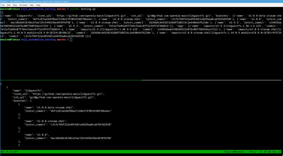 maxinehayes90's tweet image. So far I have a way to collect metadata on an OpenELA repository then cache it for later use.
#linuxengineer #enterprise #linux #openela