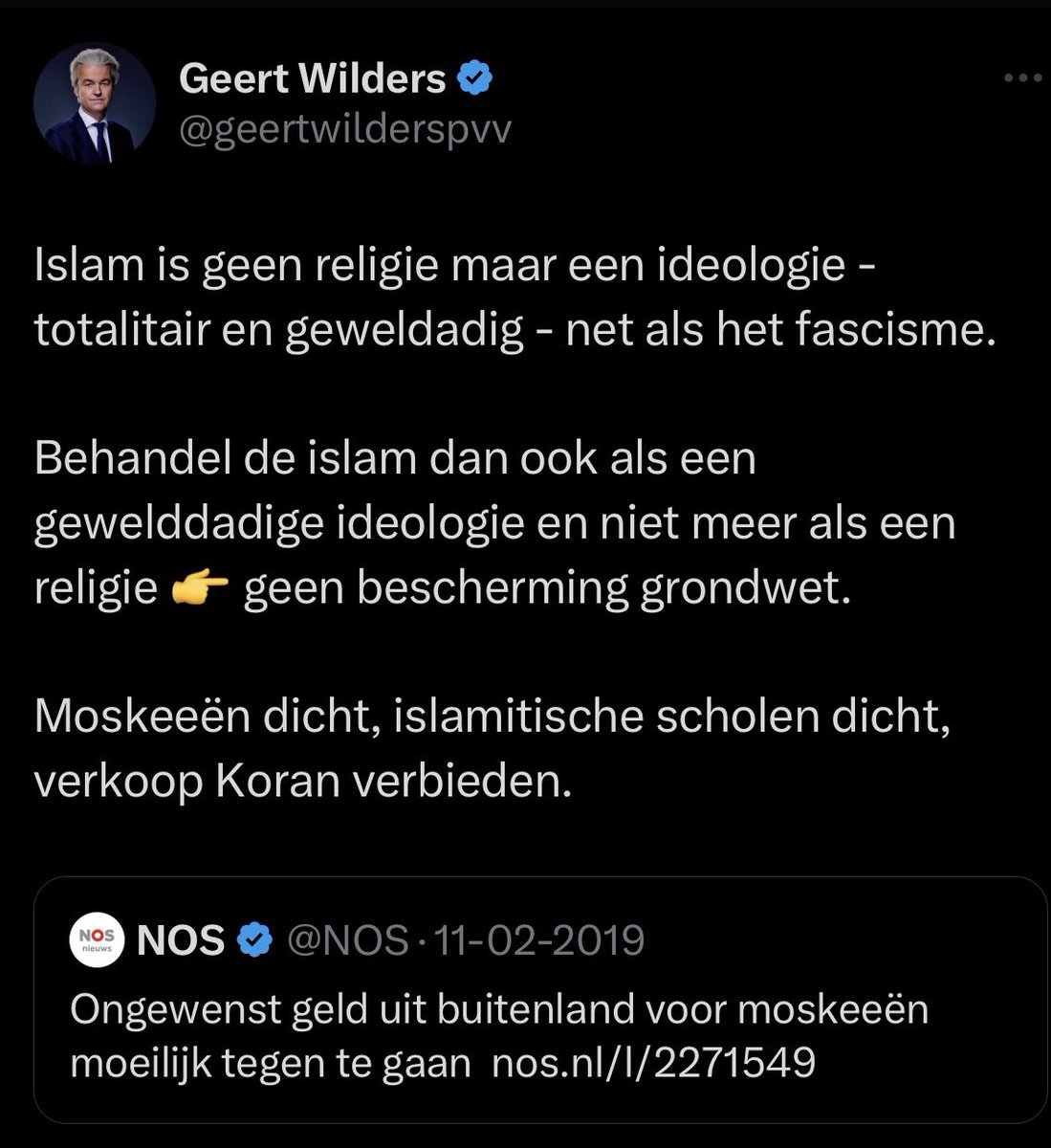 @DonPelayo1988 Wilders is toch juist een van de weinigen die dat doet? Eén van de redenen dat de gevestigde orde hem uitsluit.