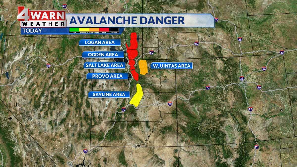 Considerable to HIGH avalanche danger for all northern Utah mountain areas. It's a day to avoid the backcountry and stay in-bounds to be safe! #utwx