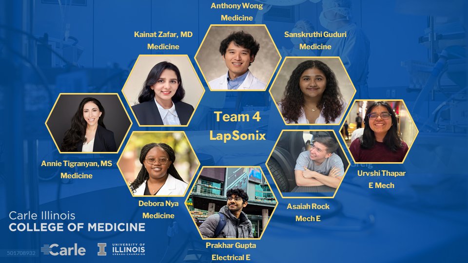 Annie Tigranyan, MS (@annietigranyan) on Twitter photo After mind-melding for ~12hrs innovating the laparoscope, our Team 4 LapSonix won 1st place at the #HealthMakeAThon!🥳
Thank you to our mentors + sponsors, <a href="/ILLINOISmed/">Carle Illinois Med</a> <a href="/MarkCohenFACS/">Mark Cohen</a>, Dr. Irfan S. Ahmad, Dr. Vidya Haran, Dr. Michael Oelze, <a href="/BKarimMed_/">Bilal Karim</a>, MS4 Nathanial Brooke!✨ After mind-melding for ~12hrs innovating the laparoscope, our Team 4 LapSonix won 1st place at the #HealthMakeAThon!🥳
Thank you to our mentors + sponsors, <a href="/ILLINOISmed/">Carle Illinois Med</a> <a href="/MarkCohenFACS/">Mark Cohen</a>, Dr. Irfan S. Ahmad, Dr. Vidya Haran, Dr. Michael Oelze, <a href="/BKarimMed_/">Bilal Karim</a>, MS4 Nathanial Brooke!✨