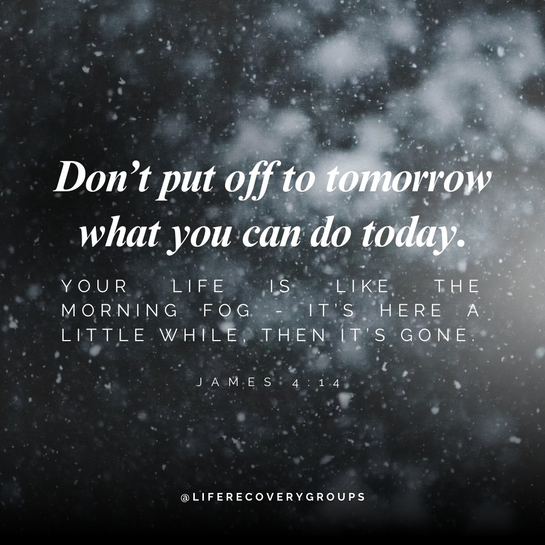 liferecoveryg's tweet image. Have you been putting recovery off? 

You don’t know what will happen between now and the new year—get back on track TODAY. 

Find a Life Recovery Group here: bit.ly/3itLJvh

#LifeRecovery