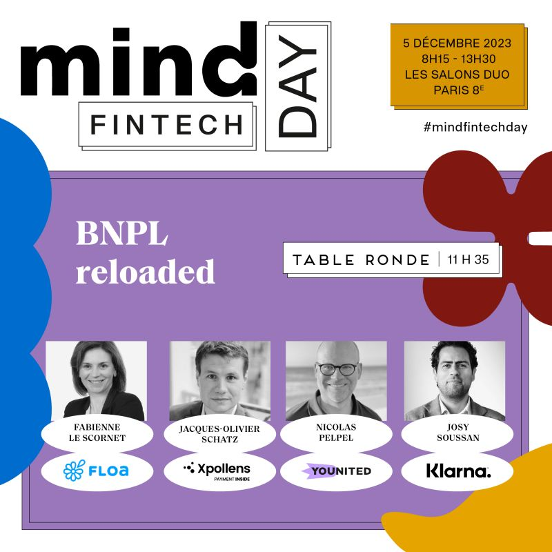 🚀 Younited vous donne rendez-vous au #MindFintechDay le 5 décembre ! Ne manquez pas les discussions sur les "nouveaux horizons du paiement et la valeur ajoutée de l'Open Banking". Restez connectés pour des insights passionnants ! 💳 #InnovationFinancière #OpenBanking #Younited