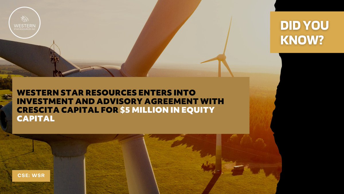Did you know?

On September 12, Crescita Capital LLC and Western Star signed an investment and advisory agreement, featuring an equity drawdown facility of up to $5M CAD. WSR has a three-year window to utilize the funds.

Full release 🔗
westernstarresources.com/western-star-e… $WSR.CN #gold
