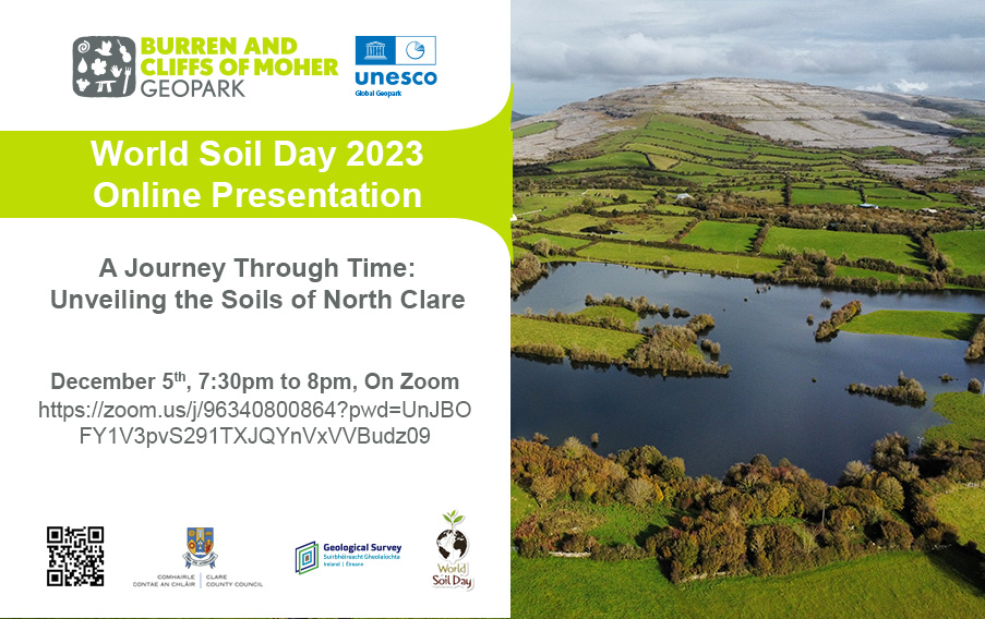 To celebrate World Soil Day tomorrow, we will host a presentation that will take you on a journey from the oldest fossil soils, all the way through to today's soils in the Burren after the last Ice Age. Dec 5th, 7:30 - 8pm, Zoom zoom.us/j/96340800864?… @ClareTourism @visitBurren