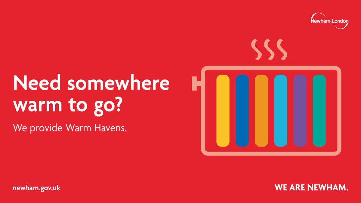 NewhamLondon's tweet photo. It’s still cold outside❄️ a reminder that our Warm Havens are open so do pop in for a warm welcome &amp; hot drink! View locations: https://t.co/kB7faXc78C

We've also created a booklet on support available to keep you warm: https://t.co/UKwQlLJZrB

#WarmHavens #CostOfLiving https://t.co/xkG0CUrLF0