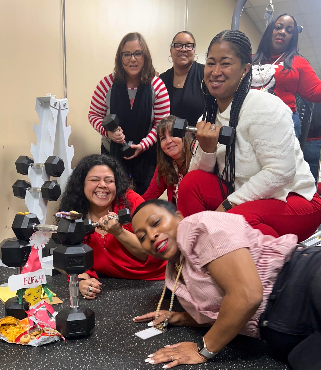sweetsouthertea's tweet image. DLC Middle Working it out with Elf on the Shelf competition  “We just came for the Snacks “ Elf 44 
#TLReindeerGames #Table10 @AldineISD #